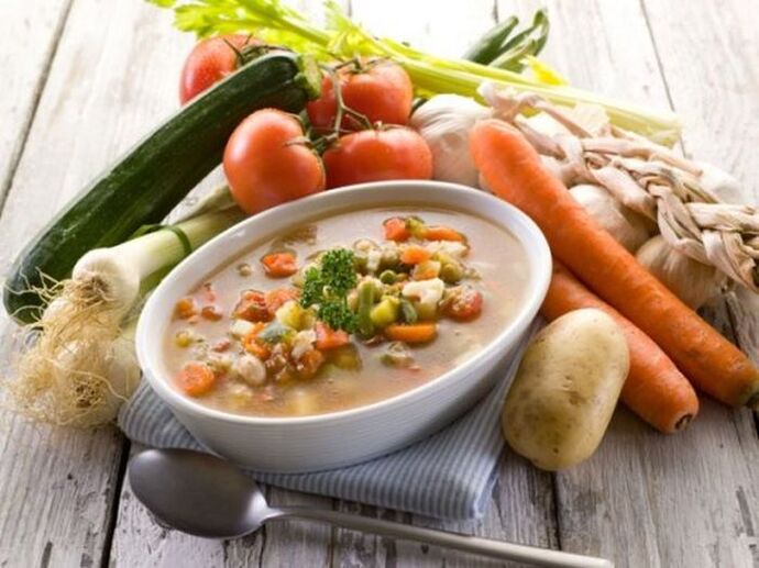जठरशोथ के लिए सब्जी का सूप